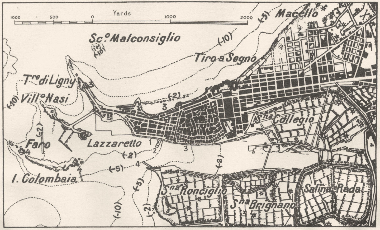 ITALY. Trapani sketch map 1945 old vintage plan chart